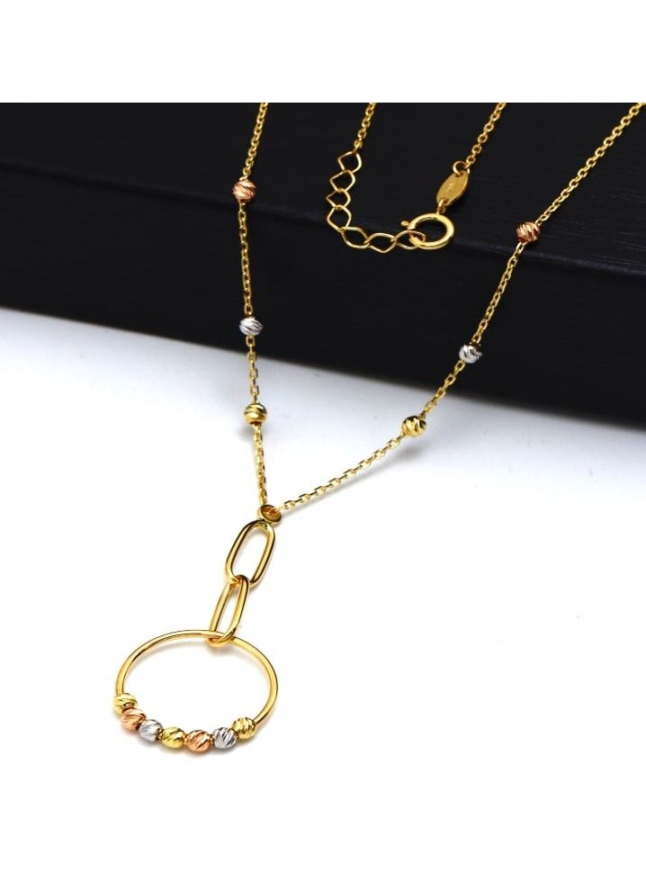 Gold Zone Real Gold Round Dangler Beads Link Necklace - Image 4