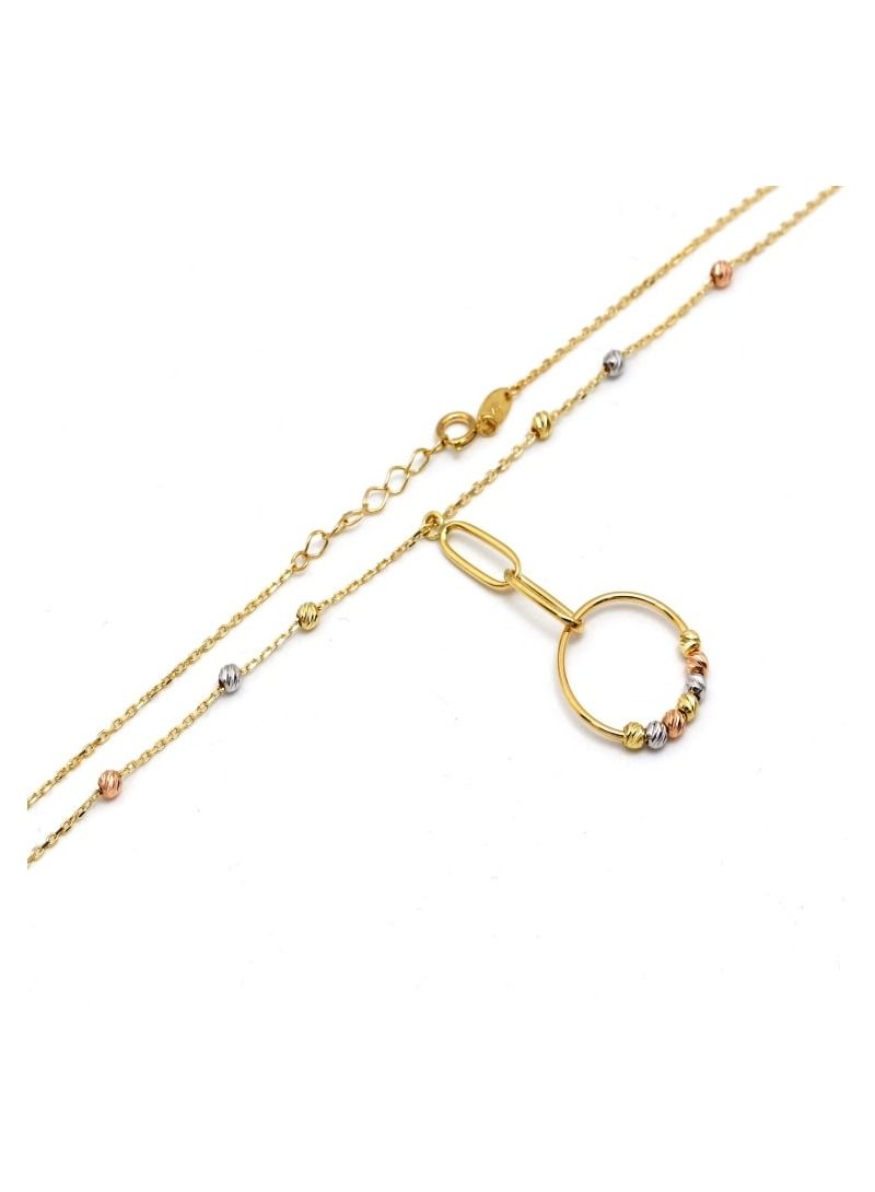 Gold Zone Real Gold Round Dangler Beads Link Necklace - Image 2