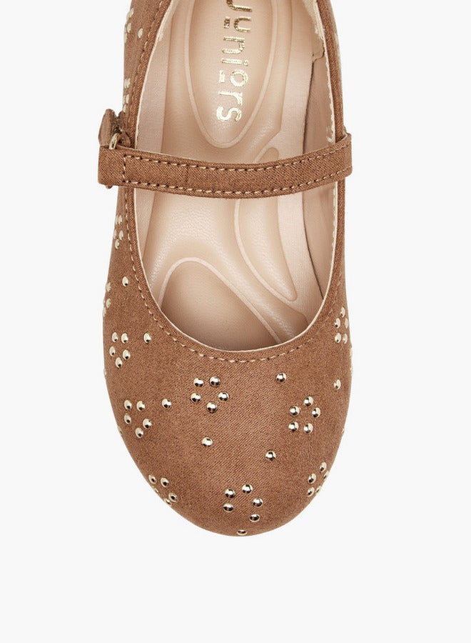 JUNIORS Embellished Ballerina Shoes with Hook and Loop Closure - Image 4