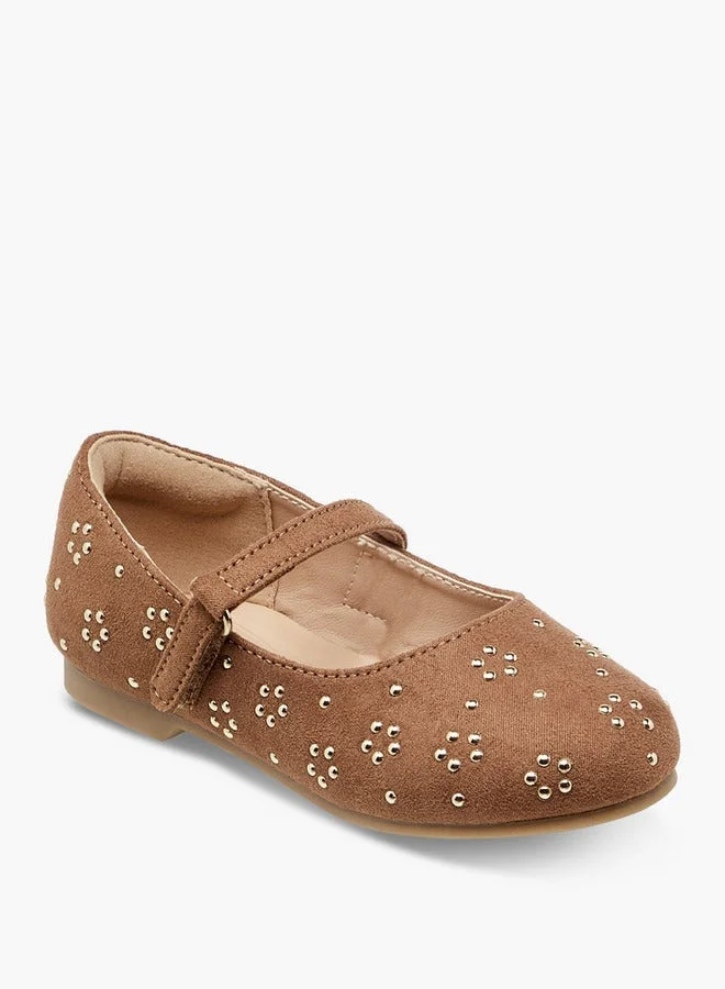 جونيورز حذاء باليرينا مزين بإغلاق بخطاف وحلقة