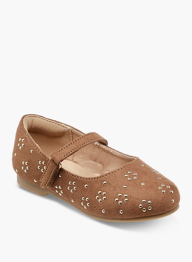 JUNIORS Embellished Ballerina Shoes with Hook and Loop Closure - Image 2