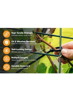 SCHOFIC SCHOFIC Cable Zip Ties Heavy Duty 200 MM x 48MM Ultra Strong Nylon Plastic POLYAMIDE with 49 Pounds Tensile Strength UV Resistant Halogen free Material BLACK 300  - Image 4
