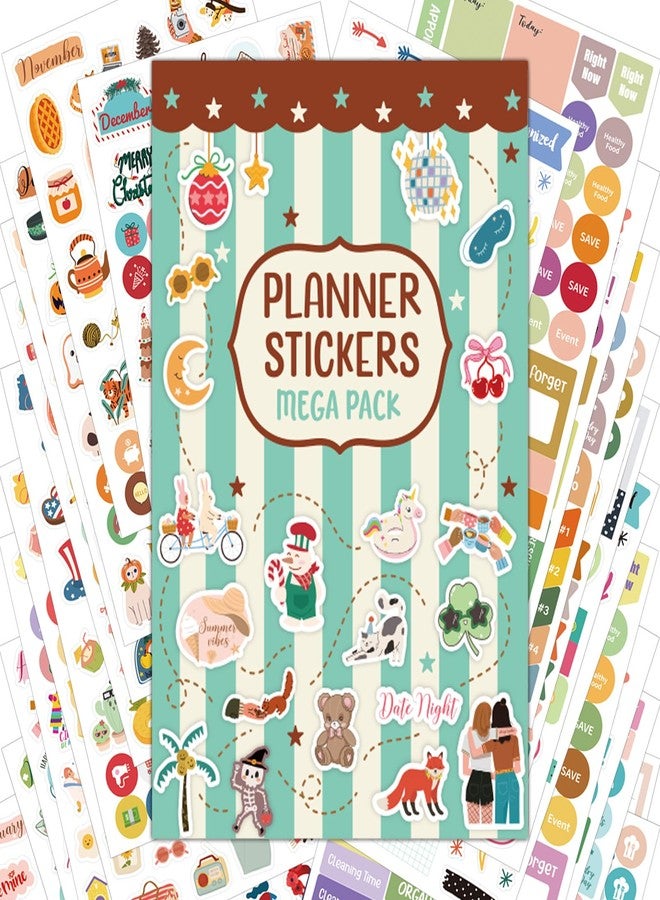 PRSTINCOL Planner Stickers Book,Vintage Holiday Calendar Sticker Set to Enhance Your Planner,Happy Planner Accessories for Teachers Students - Image 1