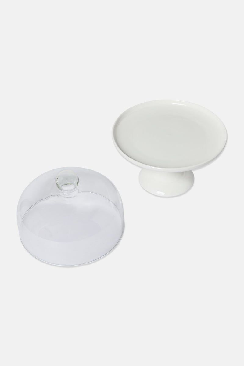 Catherine Malandrino حامل حلوى وكعك مع غطاء زجاجي، شفاف - Image 2