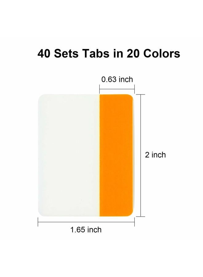 Jovitec 800 Pieces File Tabs Sticky Index Tabs, Writable and Repositionable Filing Tabs Flags for Pages or Book Markers, Reading Notes, Classify Files, 40 Sets (Novelty Colors) - Image 2