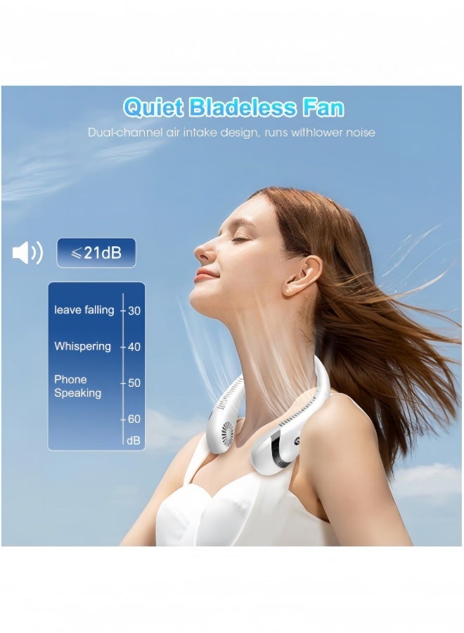 كيبي مروحة رقبة محمولة بدون شفرات، قابلة لإعادة الشحن، تبريد 360 درجة، 3 سرعات، هادئة، تعمل ببطارية 5200 مللي أمبير، مروحة شخصية قابلة للارتداء عبر USB للنساء، للسفر والاستخدام الخارجي. - Image 5