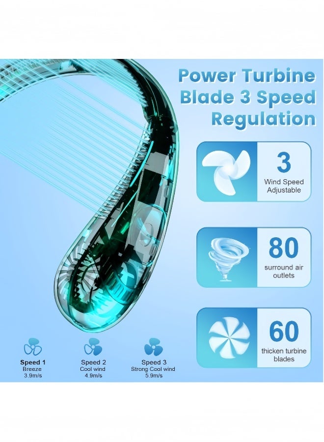 كيبي مروحة رقبة محمولة بدون شفرات، قابلة لإعادة الشحن، تبريد 360 درجة، 3 سرعات، هادئة، تعمل ببطارية 5200 مللي أمبير، مروحة شخصية قابلة للارتداء عبر USB للنساء، للسفر والاستخدام الخارجي. - Image 4