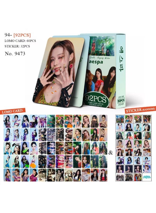 NIBEMINENT 92 Pcs Kpop AESPA Lomo Cards Card For Fans Collection Gifts - Image 1