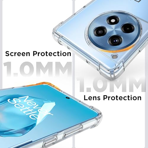 RIGGEAR Shockproof Clear Hybrid Airbag Armor Back Cover Case for OnePlus 12R (Transparent PC and TPU Bumper) - Image 3