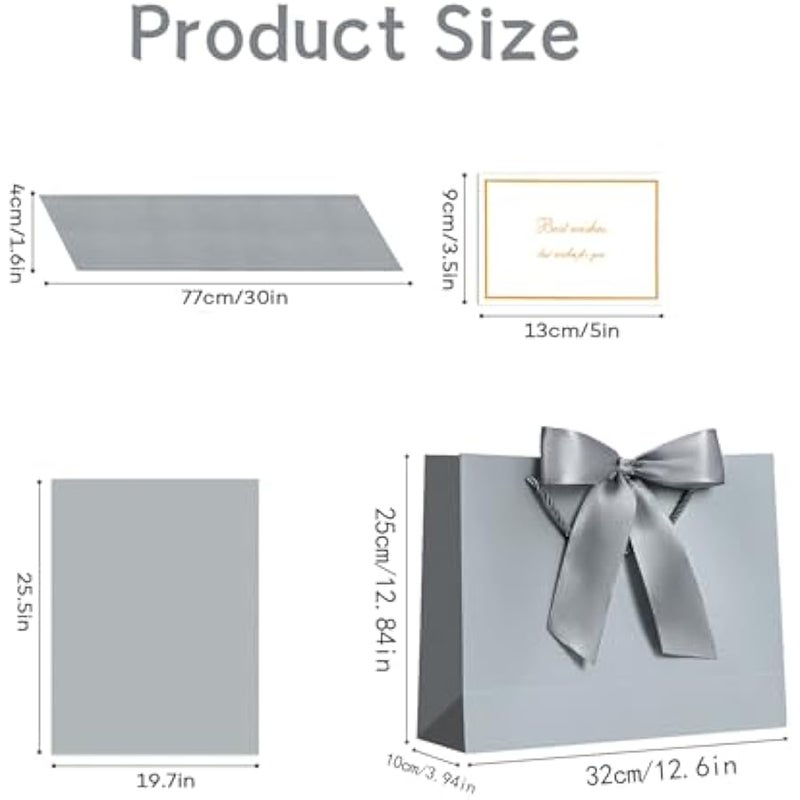 Gift Bags, 1PCS Gift Bags Large with Ribbon and 1 Greeting Cards 2 Tissue Paper, Portable Paper Gift Bag with Handles, Birthday Gift Bags,Present Bags for Wedding Party Mothers Day - Image 2