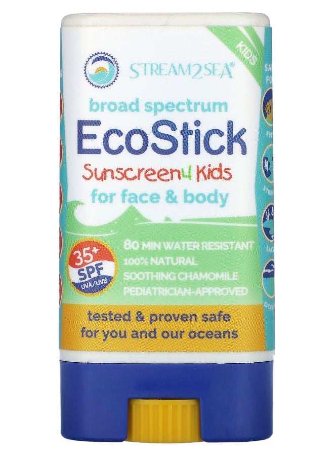 Stream2Sea EcoStick Sunscreen 4 Kids SPF 35+ Fragrance Free 0.5 oz (16 g)