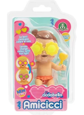 Cicciobello Amiccici Beach Time Soft Meat Dolls with Sunglasses that Change Color