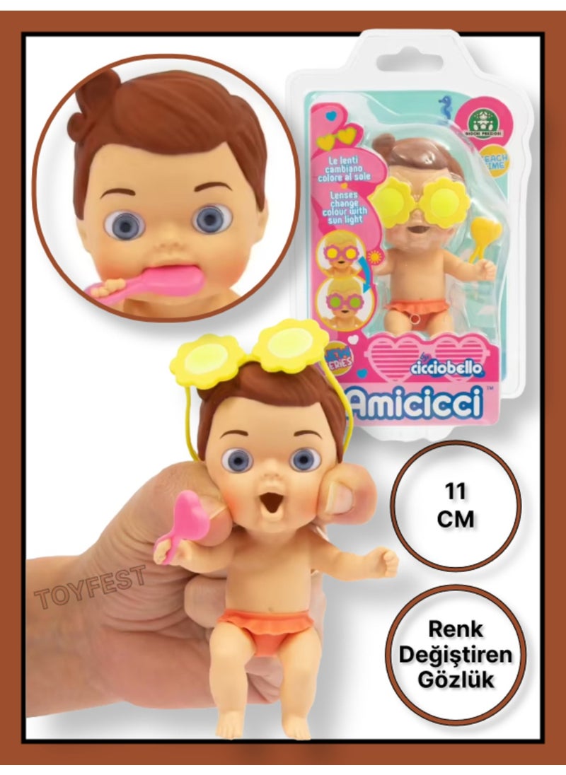 Toyfest - Cicciobello Amiccici Beach Time Soft Meat Dolls with Sunglasses that Change Color - Image 1