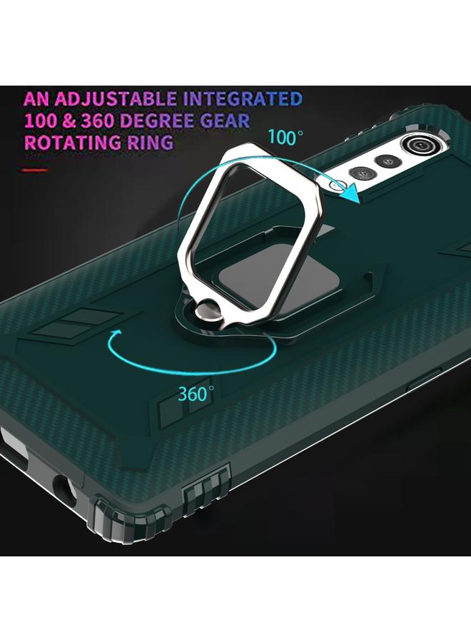 S-TOP Case For LG Velvet / G9 Carbon Fiber Protective Case with 360 Degree Rotating Ring Holder - Image 4