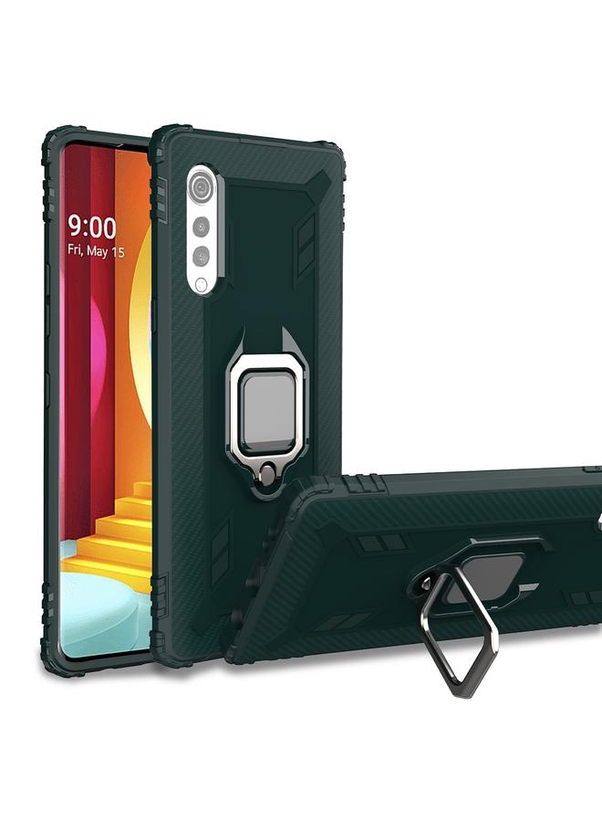S-TOP Case For LG Velvet / G9 Carbon Fiber Protective Case with 360 Degree Rotating Ring Holder - Image 1