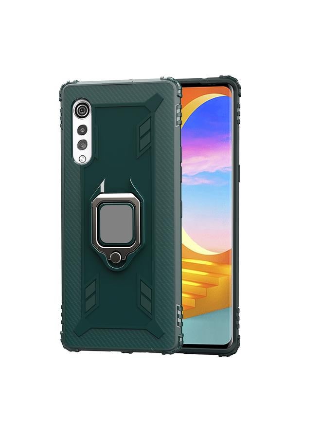 S-TOP Case For LG Velvet / G9 Carbon Fiber Protective Case with 360 Degree Rotating Ring Holder - Image 2