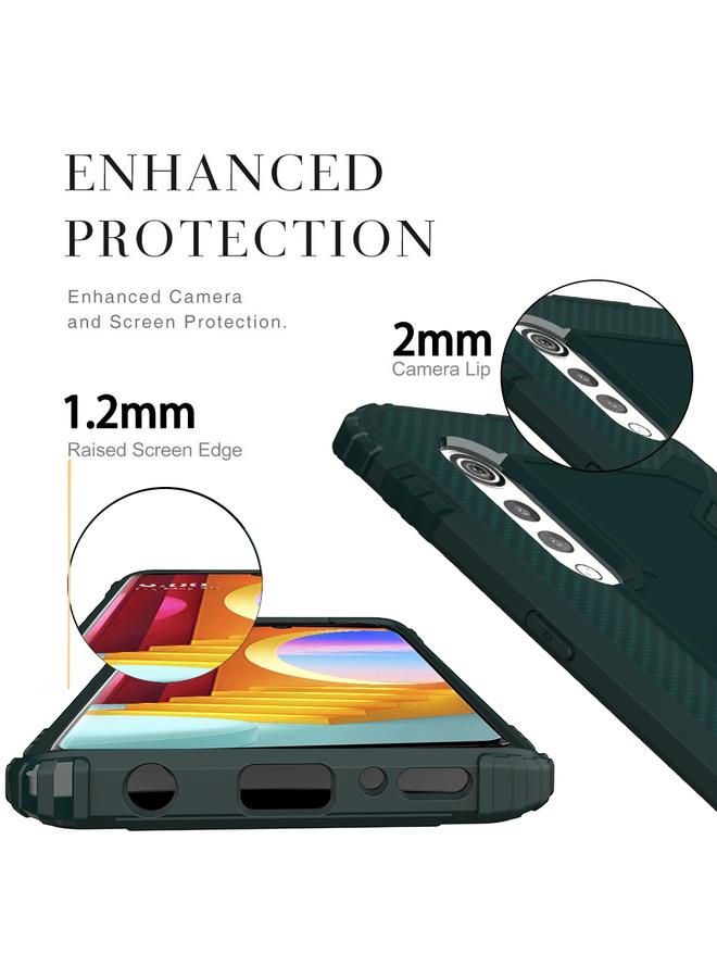 S-TOP Case For LG Velvet / G9 Carbon Fiber Protective Case with 360 Degree Rotating Ring Holder - Image 3