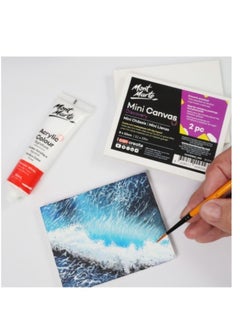 Mont Marte 2-Piece Mini Canvas 6x8cm Size For Miniature Paintings  - Image 2