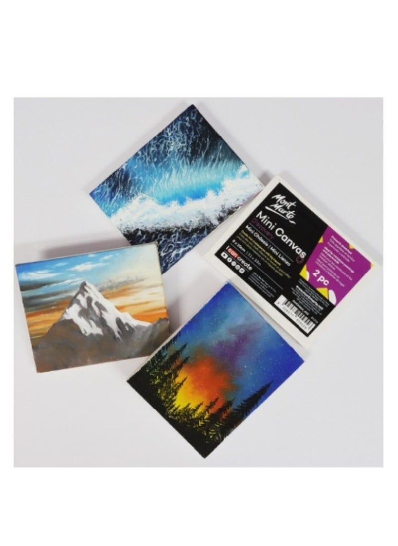 Mont Marte - 2-Piece Mini Canvas 6x8cm Size For Miniature Paintings - Image 1