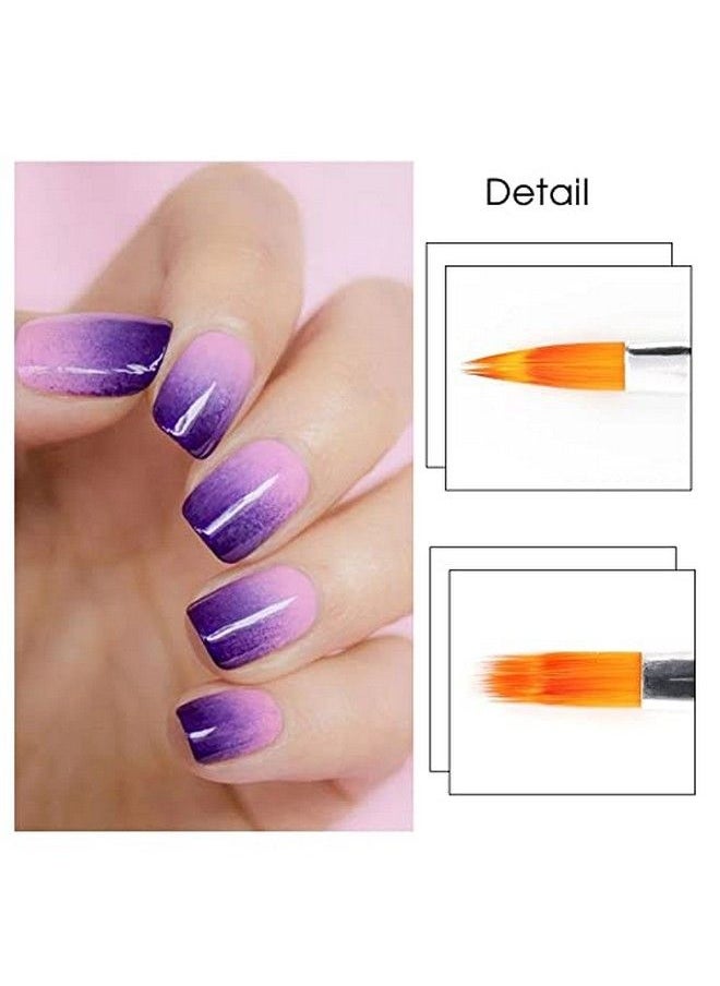 DANNEASY - 6Pcs Nail Art Brush Oblique Head French Tips Nail Brush Ombre Nail Brush Nail Design Brushes Nail Painting Tools Nail Art Supplies - Image 1