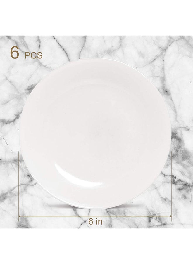 Durable Porcelain 6-Piece Dessert Plate Set Elegant White Serving Plates (6-Inch Dessert Plates) - pzsku/Z6F749A6CAC059FE69A1CZ/45/_/1685357976/3f554709-d8bb-468a-ae7e-97b2e61e45bb