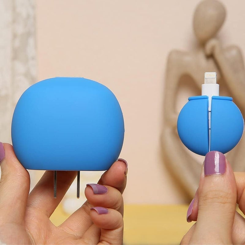 CERLINK حماة كابلات الشحن لشواحن آيفون 18 واط 20 واط نوع C، غلاف واقي كرتوني لطيف بتصميم ثلاثي الأبعاد لحماية الشاحن والمحولات - 1 (دورايمون) - Image 4