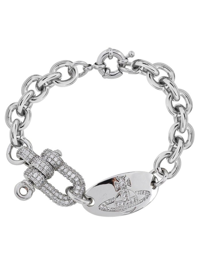 Vivienne Westwood Vivienne Westwood Saturn and Diamond Horseshoe Clasp Bracelet  - Image 1