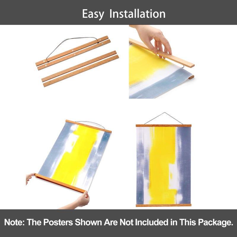 WITCOLOR Magnetic Poster Hanger Frame 13x19 13x13 13x17 Poster Frame 13 Inch Wide 1 Pack Magnetic Hanging Frames Light Wood Wooden Frame Hangers for Room Wall - Image 5