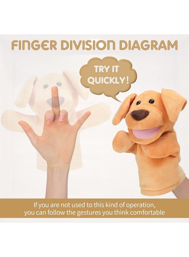 Zomiboo Hand Puppets Soft Animal Hand Plush Toy with Movable Mouth Imaginative Pretend Play Stocking Storytelling Interactive Toy (Dog) - Image 5