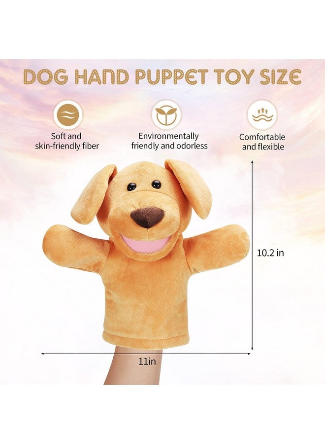 Zomiboo Hand Puppets Soft Animal Hand Plush Toy with Movable Mouth Imaginative Pretend Play Stocking Storytelling Interactive Toy (Dog) - Image 2