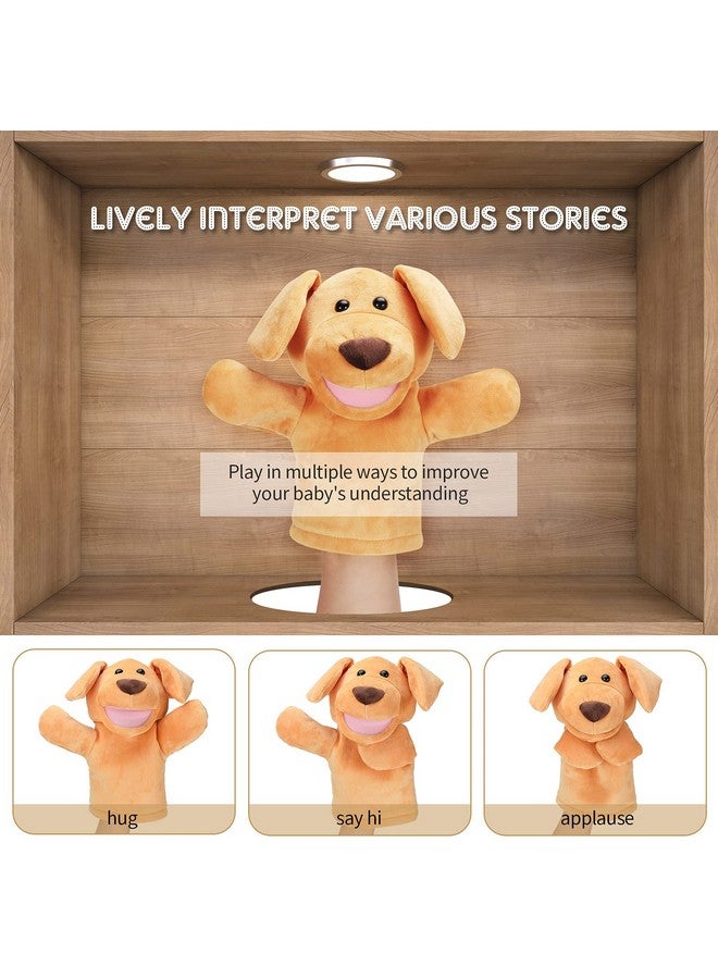 Zomiboo Hand Puppets Soft Animal Hand Plush Toy with Movable Mouth Imaginative Pretend Play Stocking Storytelling Interactive Toy (Dog) - Image 4