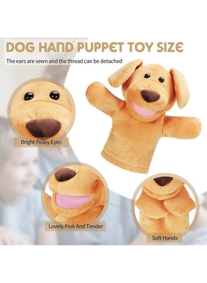 Zomiboo Hand Puppets Soft Animal Hand Plush Toy with Movable Mouth Imaginative Pretend Play Stocking Storytelling Interactive Toy (Dog) - Image 3