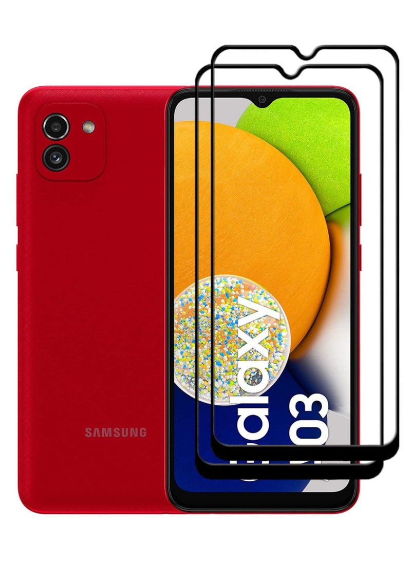 ACLIX 2 Pieces Antistatic ESD Dustproof Premium Quality High Definition Tempered Glass Screen Protector Designed For Samsung Galaxy A03 - Image 1