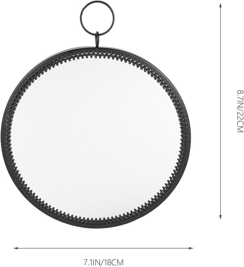 Hanging Wall-Mounted Round Vanity Mirror Compact Frame Cosmetic Makeup Mirror for Bathroom and Bedroom Decor - Image 2