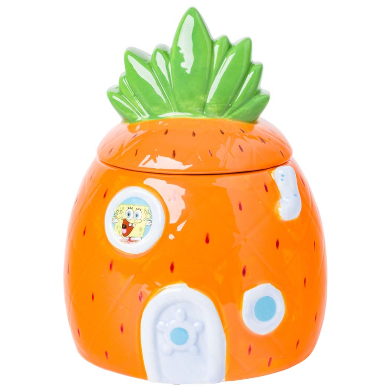 Silver Buffalo SpongeBob SquarePants Small Sculpted Ceramic Snack Jar Featuring Pineapple House and SpongeBob SquarePants 52 x 52 x 66 - Image 2