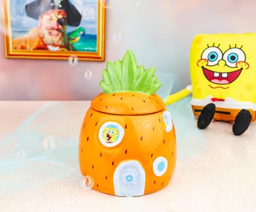 Silver Buffalo SpongeBob SquarePants Small Sculpted Ceramic Snack Jar Featuring Pineapple House and SpongeBob SquarePants 52 x 52 x 66 - Image 3