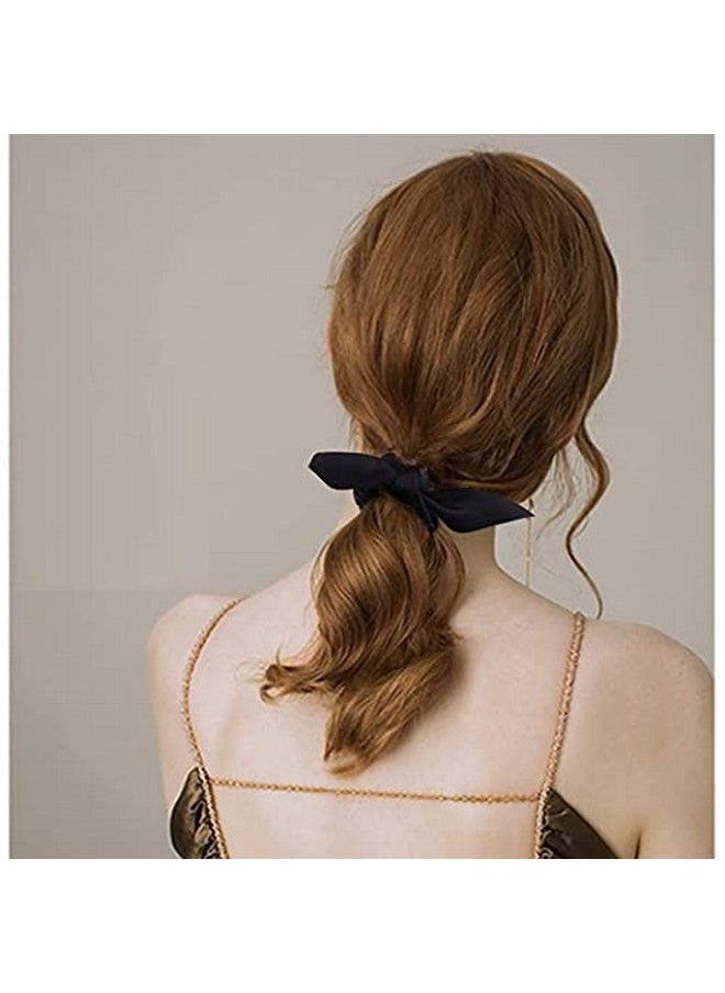 ACO-UINT - 12 Pack Hair Scrunes For Women Adorable Bow Scrunes For Thick Hair Black Hair Ties Bunny Ear Scrunes Scrunes Elastic Scrunes With Bow For Ladies And Girls - Image 1
