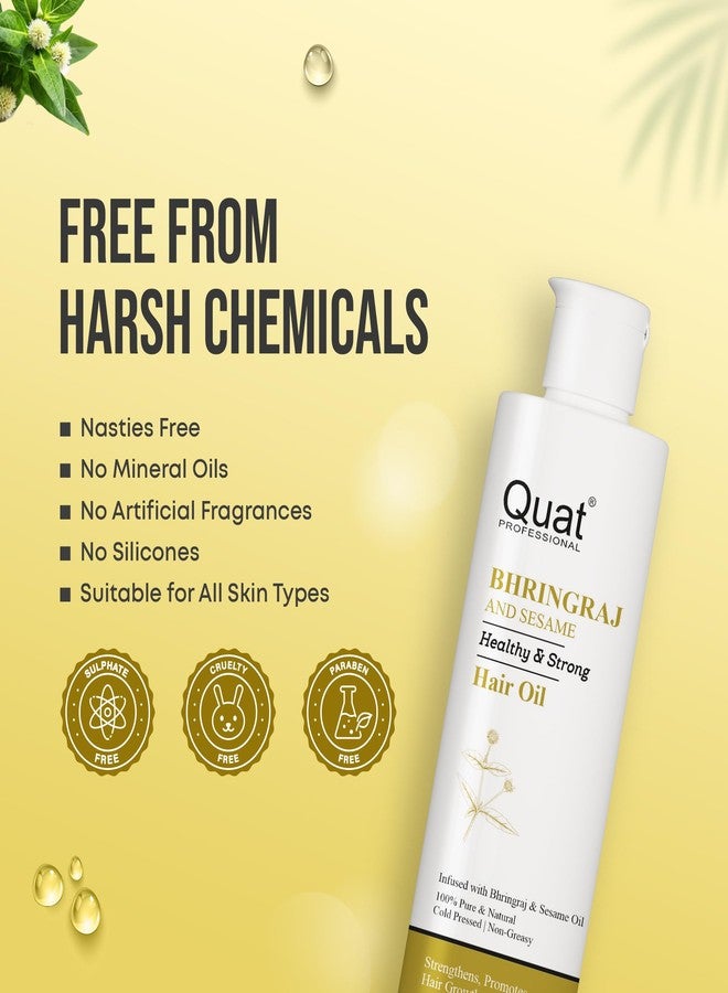 QUAT Bhringraj & Sesame Hair Growth Oil, Healthy & Strong Hair, Hair Oil (200 ml) - Image 5