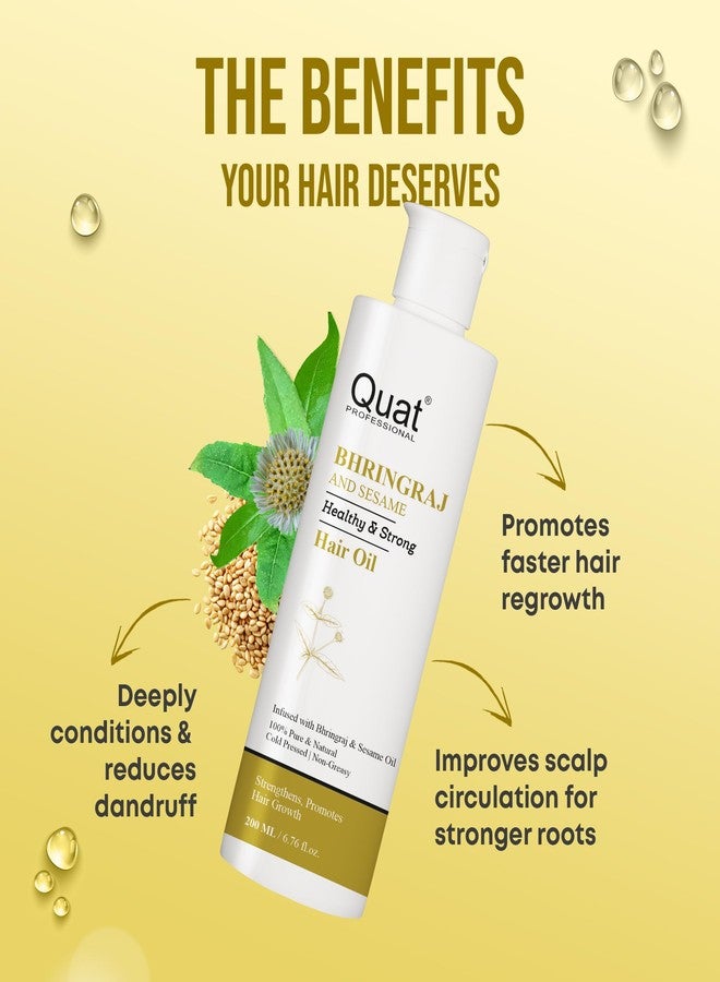 QUAT Bhringraj & Sesame Hair Growth Oil, Healthy & Strong Hair, Hair Oil (200 ml) - Image 3