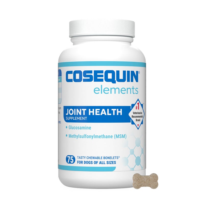 Nutramax Laboratories Nutramax Cosequin Elements Dogs Joint Health Supplement, Contains Glucosamine for Dogs, MSM, Supports Healthy Joints, For All Breeds and Sizes, Chewable Tablets, 75 Count - Image 1