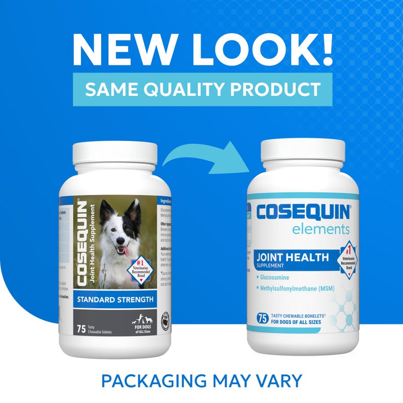 Nutramax Laboratories Nutramax Cosequin Elements Dogs Joint Health Supplement, Contains Glucosamine for Dogs, MSM, Supports Healthy Joints, For All Breeds and Sizes, Chewable Tablets, 75 Count - Image 2