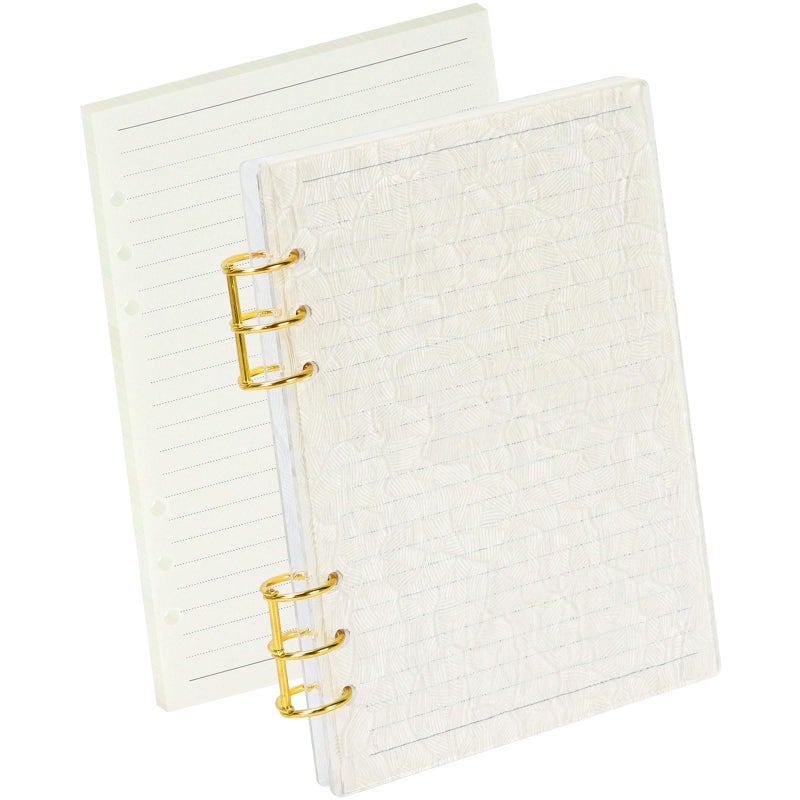 Koqye A5 Acrylic Shell Binder Cover, 6-Ring Clear Cover with Metal Round Rings, Includes 1 Pack Lined Refills for Personal Planner (Shell, A5) - Image 1
