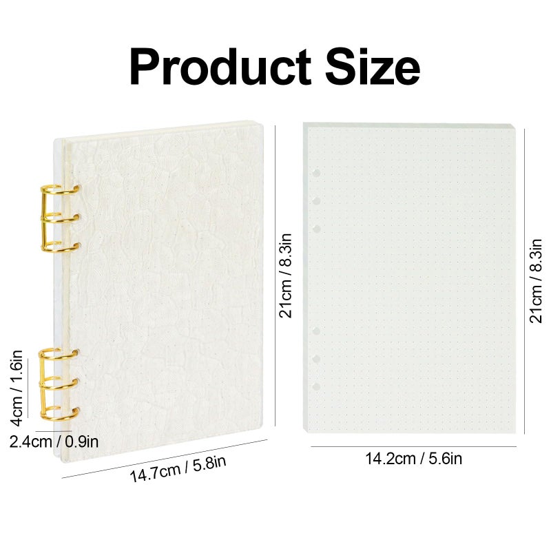Koqye A5 Acrylic Shell Binder Cover, 6-Ring Clear Cover with Metal Round Rings, Includes 1 Pack Lined Refills for Personal Planner (Shell, A5) - Image 4