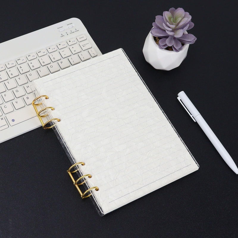 Koqye A5 Acrylic Shell Binder Cover, 6-Ring Clear Cover with Metal Round Rings, Includes 1 Pack Lined Refills for Personal Planner (Shell, A5) - Image 3