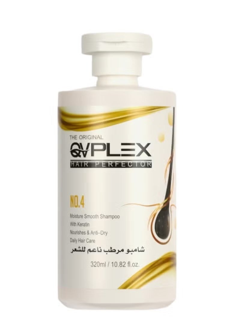 THE ORIGINAL HAIR PERFECTOR NO.4 Moisture Smooth Shampoo With Keratin Nourishes & Anti-Dry Daily Hair Care 320 ml / 10.82 fl.oz