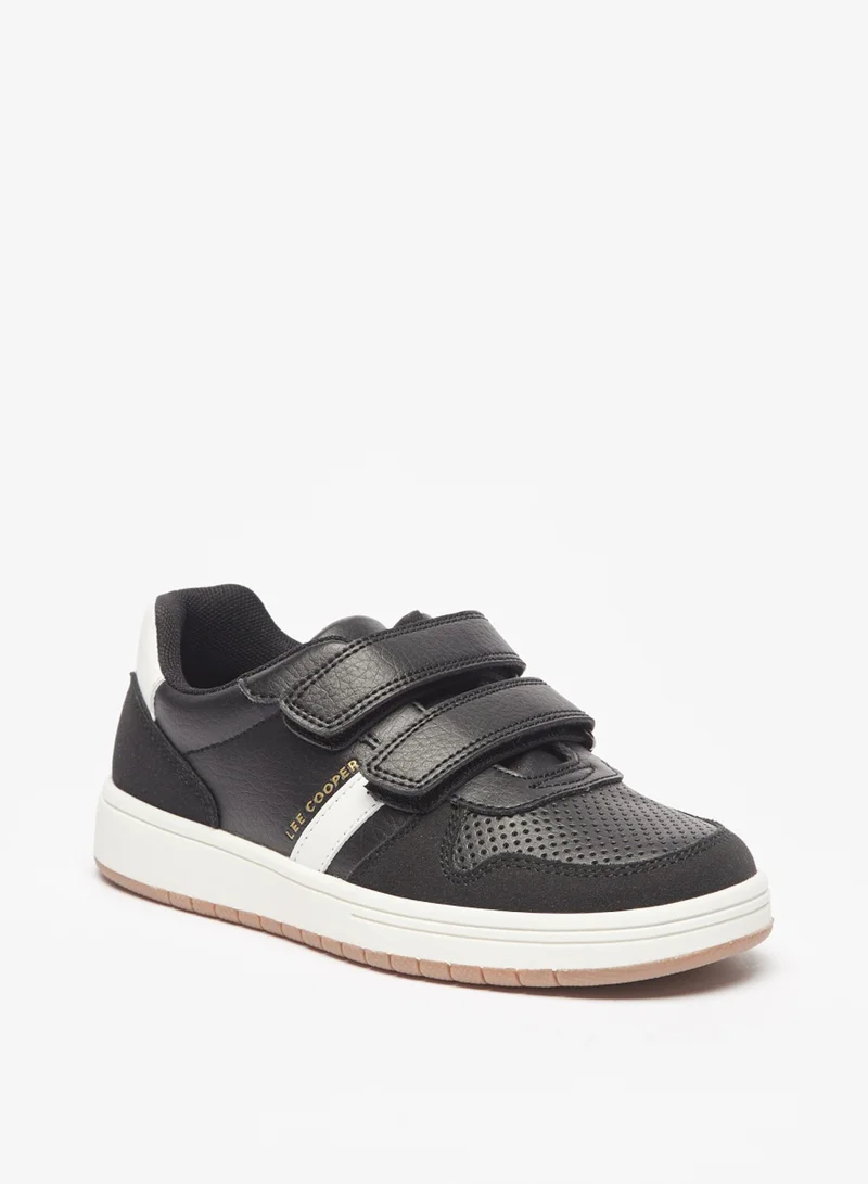 لي كوبر Boys' Perforated Casual Sneakers With Hook And Loop Closure