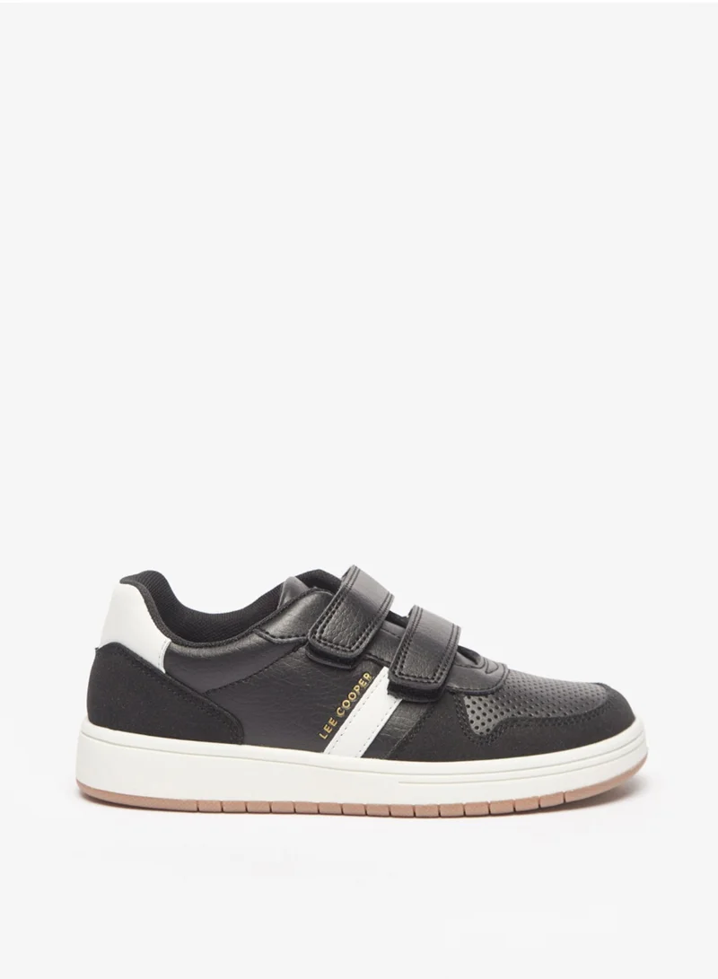 لي كوبر Boys' Perforated Casual Sneakers With Hook And Loop Closure