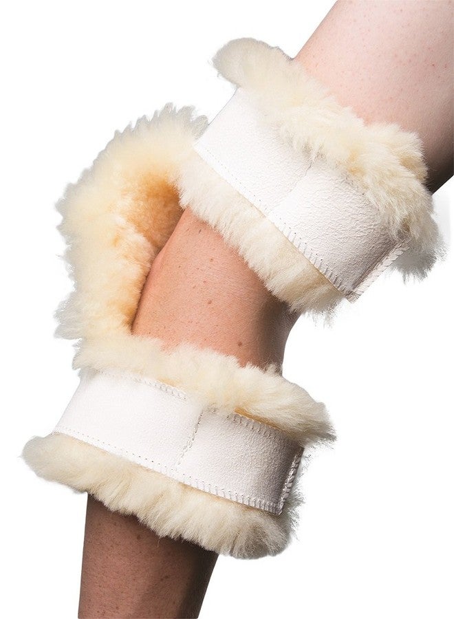 PCP Sheepskin Pressure Relief Sores Elbow Protectors, White - Image 1