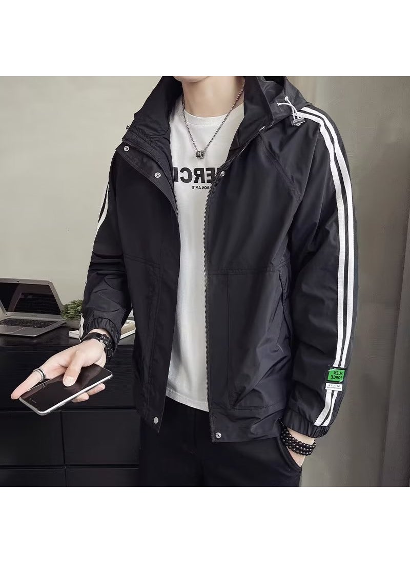 Generic - Trendy Slim Fit Mens Jacket Casual Workwear Black - Image 1