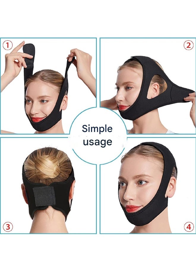 Chin Strap for Sleeping Jaw Strap Sleep Chin Strap Effective Anti Snoring Adjustable Breathable Anti Snore Chin Strap Snoring Solution to Keeping Mouth Closed 1*Black - Image 3